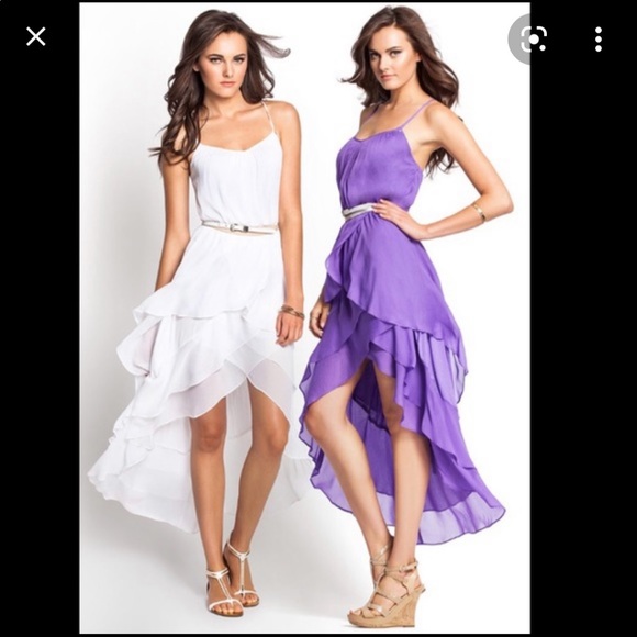 Guess Lavender High/Low Ruffle Dress (size XS)🌹 - Picture 2 of 11